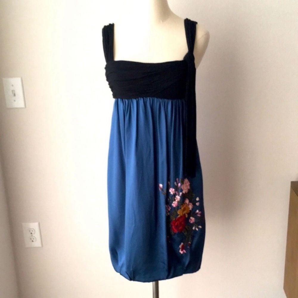 NWOT BCBG Embroidered Silk Dress
